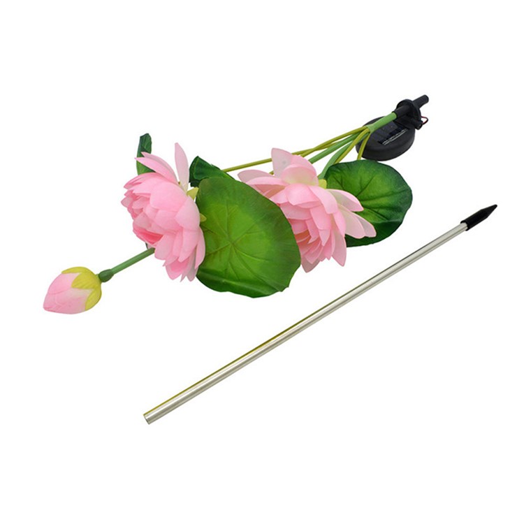LED Waterproof Solar Power Lamp Lotus Flower Shape Lawn Lamp - Pink-4