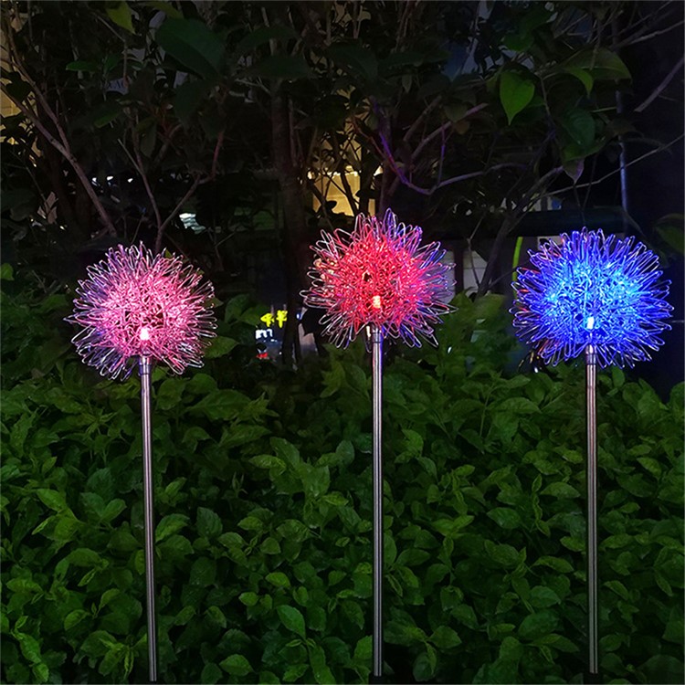 4PCS/Pack Waterproof Solar Powered LED Lamp Dandelion Shape Lawn Lamp-10