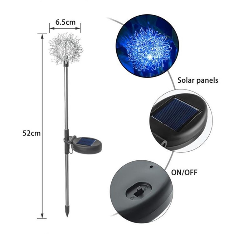 4PCS/Pack Waterproof Solar Powered LED Lamp Dandelion Shape Lawn Lamp-4