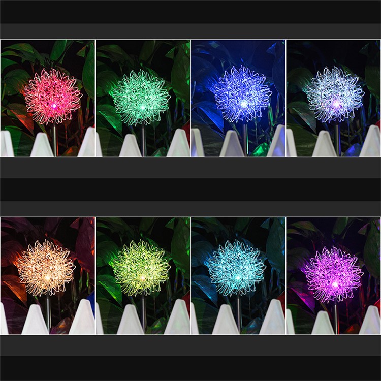 4PCS/Pack Waterproof Solar Powered LED Lamp Dandelion Shape Lawn Lamp-6