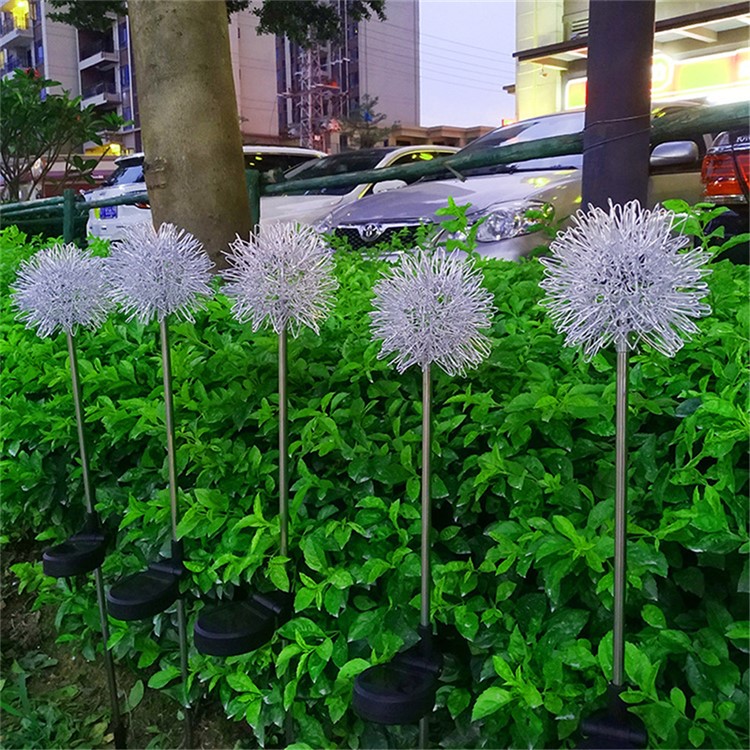4PCS/Pack Waterproof Solar Powered LED Lamp Dandelion Shape Lawn Lamp-7