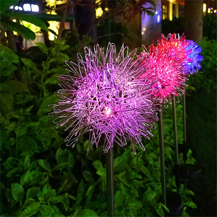 4PCS/Pack Waterproof Solar Powered LED Lamp Dandelion Shape Lawn Lamp-9