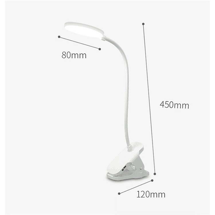 Portable LED Desk Lamp Touch Switch Plug in Eye Protection Clip Desk Light Dimmable USB Rechargeable-4