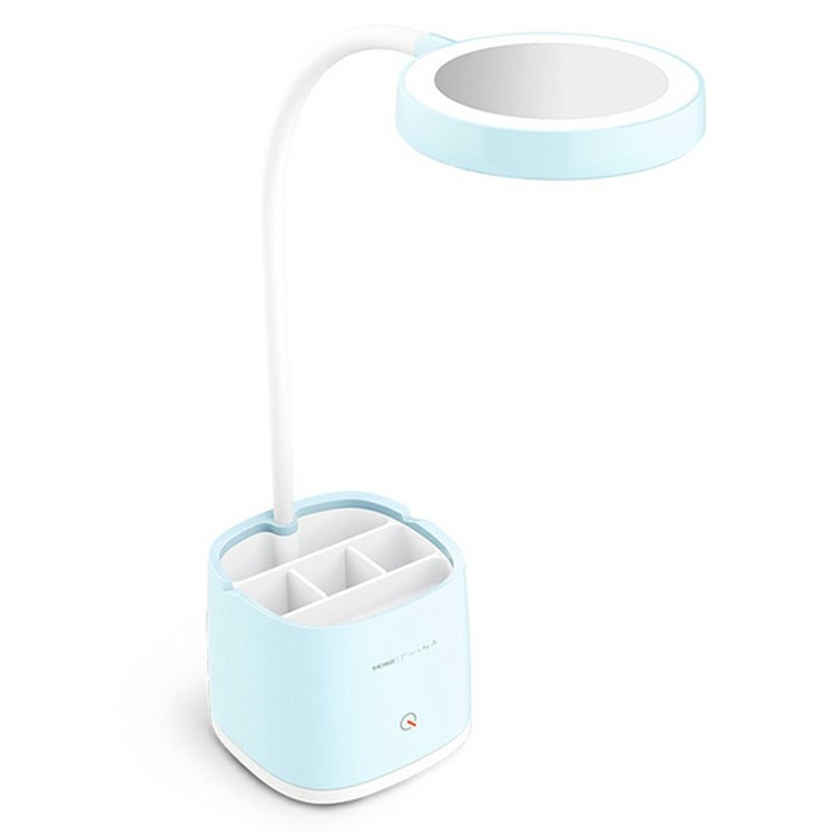 YAGE 3-in-1 Multi-functional Rechargable Makeup Mirror Pen Holder Desk Lamp - Blue-1
