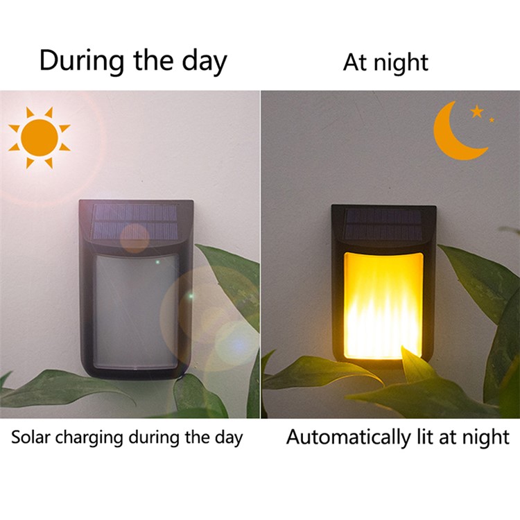 Chargeable Solar Flame Wall Lights Waterproof Solar Courtyard Wall Lamps for Garden Outdoor Lighting-7