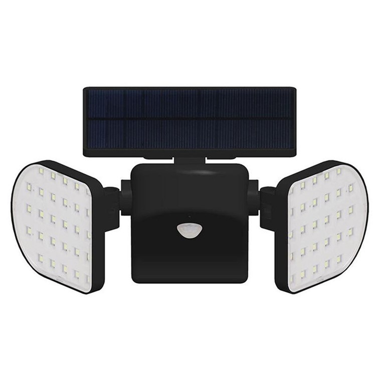 56-LED Double Rotating Head Solar Garden Human Body Sensor Street Light Outdoor Wall Lamp-1