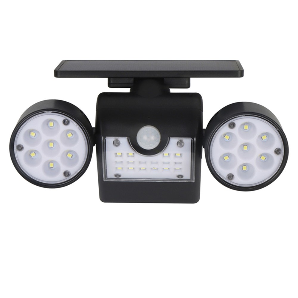 30-LED Solar Light Dual Head Solar Lamp PIR Motion Sensor Spotlight Waterproof Wall Outdoor Lights - White-1