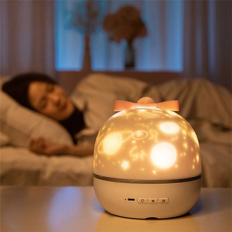 Star Projector Moon Lamp Starry Night Light LED Lamp USB Bedroom Party Rechargeable Light (Charging + Music Box Type)-8