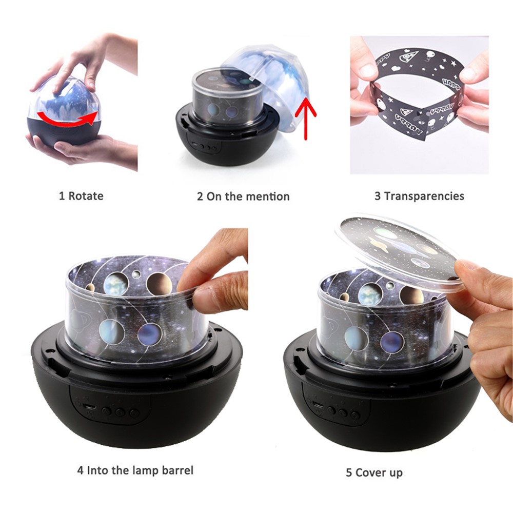 Starry Sky Magic Star Moon Planet Rotating Projector Lamp LED Night Light-3