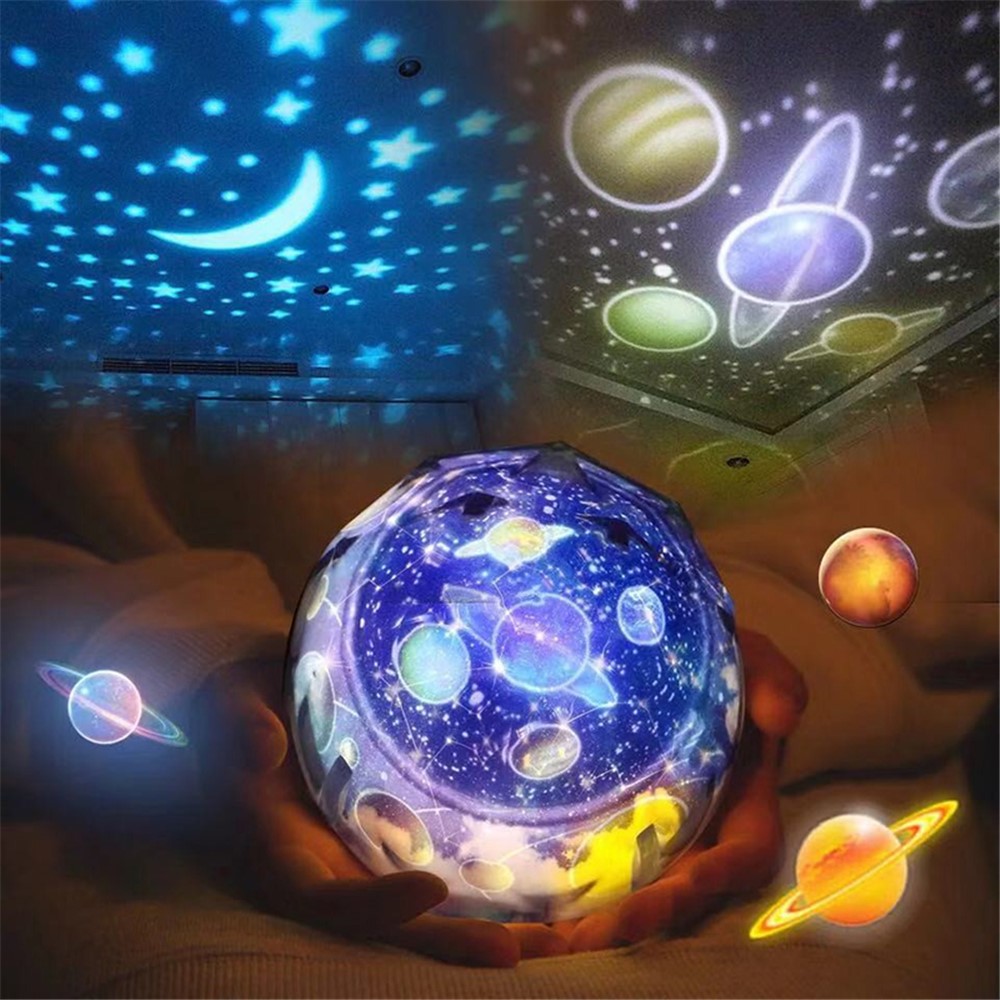 LED Night Light Colorida Starry Sky Planet Magic Star Moon Proyector Universo Lámpara LED Lecata Baby Nursery Light