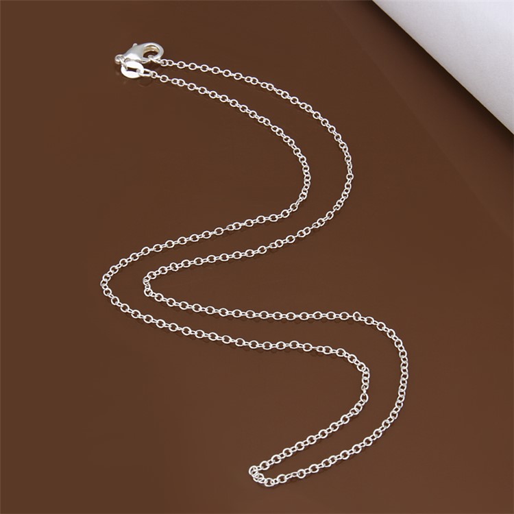 1.0mm Silver Plated Chain Necklace (Length: 45cm)-1