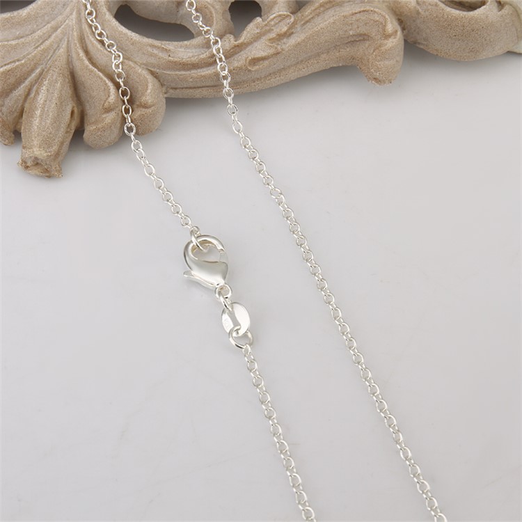 1.0mm Silver Plated Chain Necklace (Length: 45cm)-5