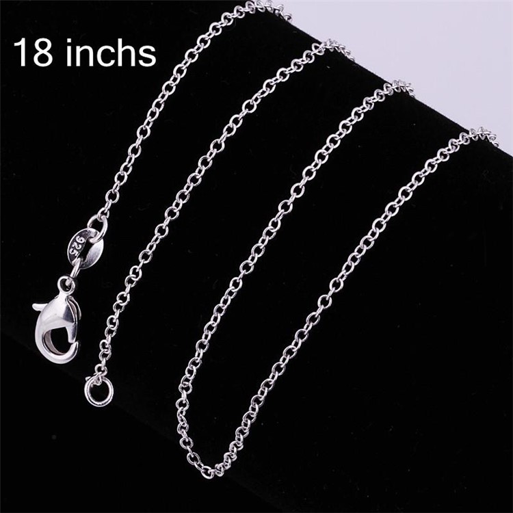 1.0mm Silver Plated Chain Necklace (Length: 45cm)-6