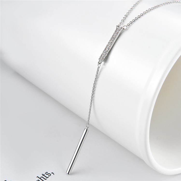 Women's Platinum Plated Copper Zirconium Necklace Jewelry-6