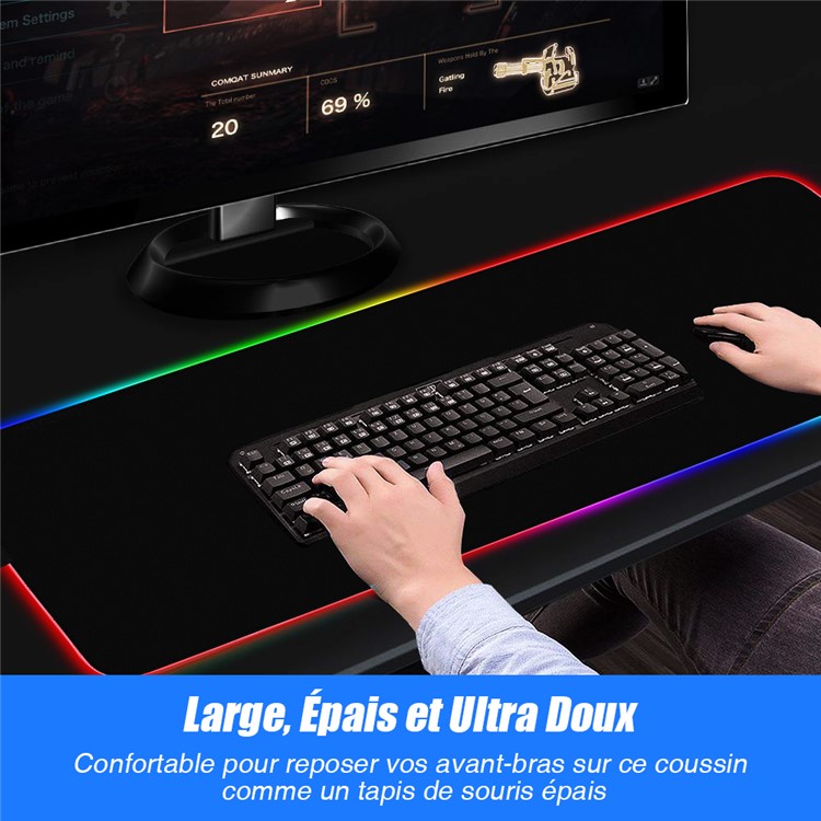 AMORUS RGB Gaming Large Mouse Pad, Size: 80 x 30 x 0.4cm-3