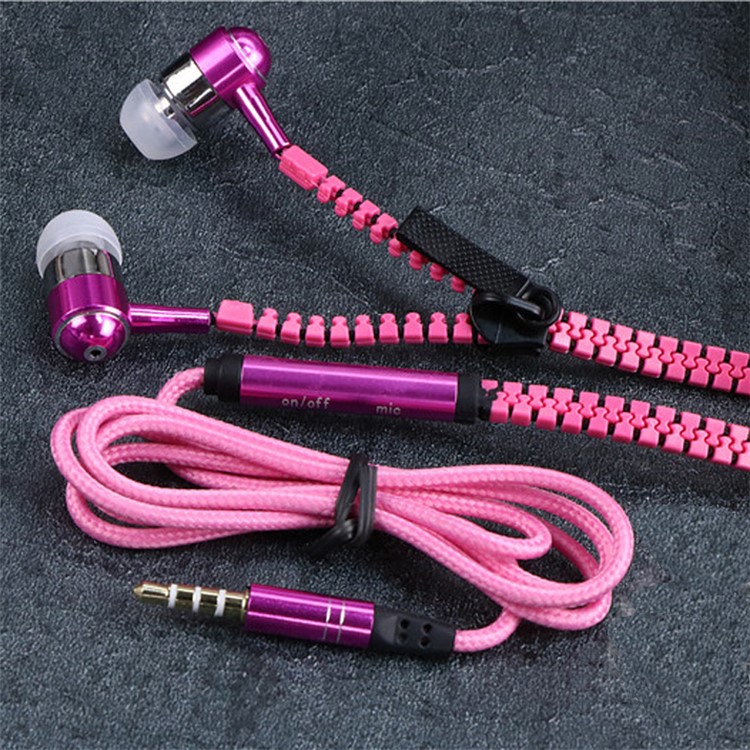 Universal 3.5mm Stereo Zipper Earphone Headphone with Microphone - White-11