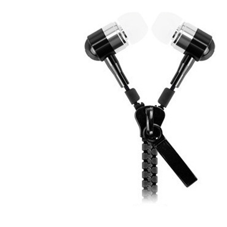 Universal 3.5mm Stereo Zipper Earphone Headphone with Microphone - White-14