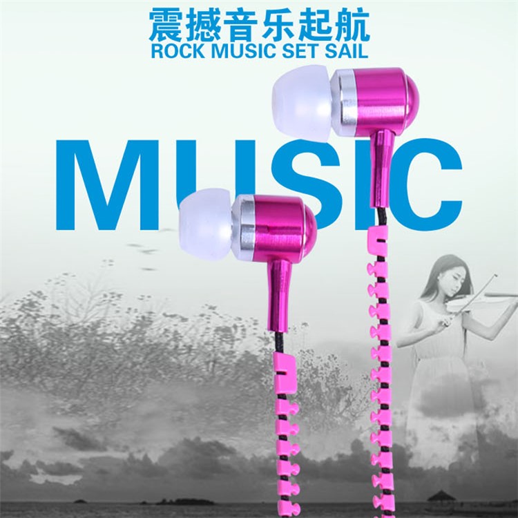 Universal 3.5mm Stereo Zipper Earphone Headphone with Microphone - White-20