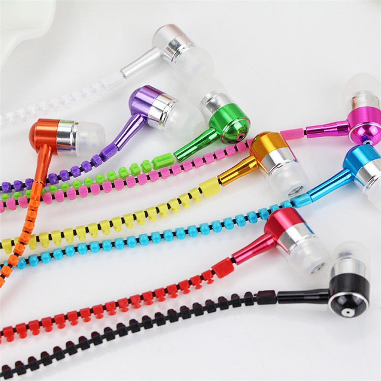 Universal 3.5mm Stereo Zipper Earphone Headphone with Microphone - White-3