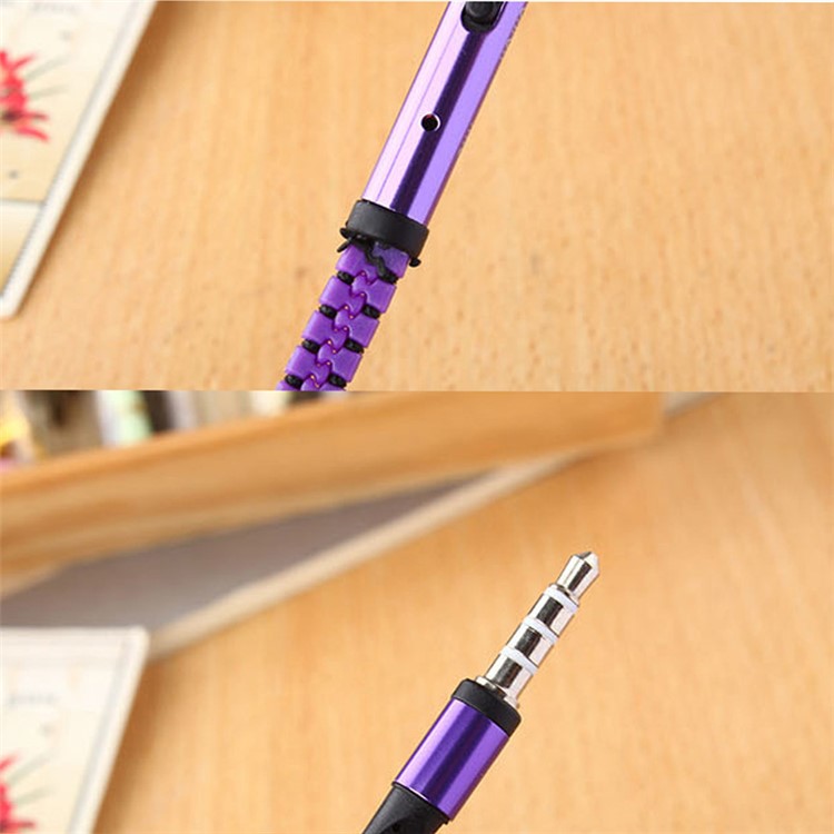 Universal 3.5mm Stereo Zipper Earphone Headphone with Microphone - White-5