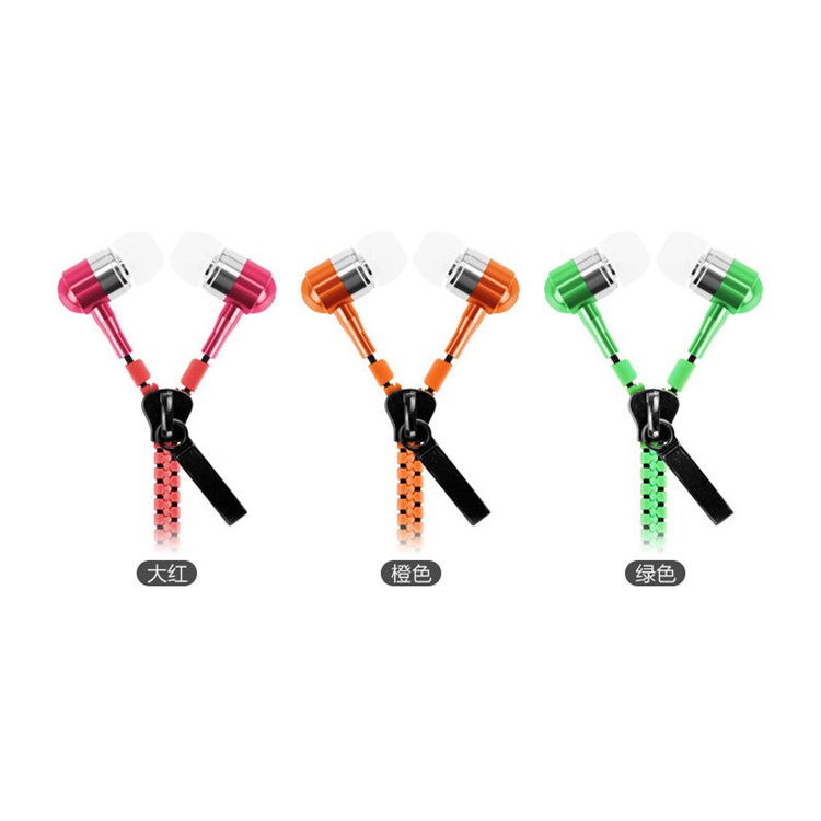 Universal 3.5mm Stereo Zipper Earphone Headphone with Microphone - White-9