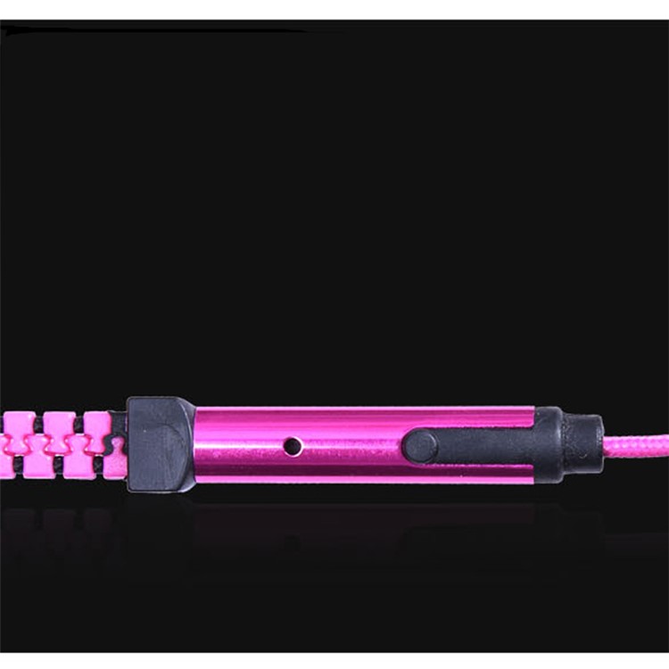 Universal 3.5mm Stereo Zipper Earphone Headphone with Microphone - Purple-21
