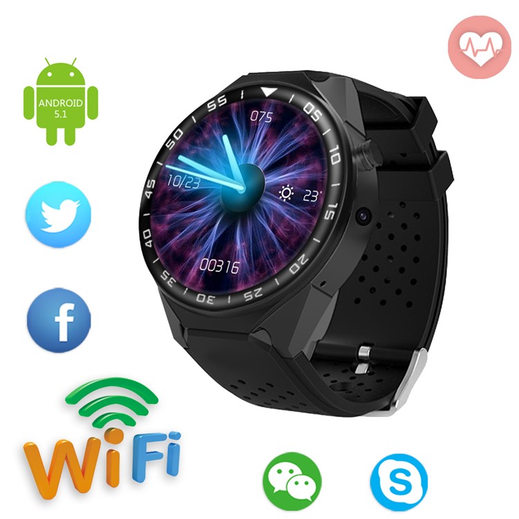 3G Smartwatch Phone 1.39 inch Android 5.1 Quad Core 1G+16G Smart Watch with Silicone Strap - Black-5