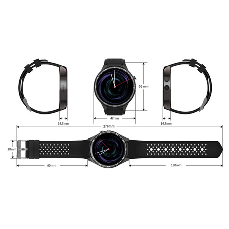 3G Smartwatch Phone 1.39 inch Android 5.1 Quad Core 1G+16G Smart Watch with Silicone Strap - Black-6