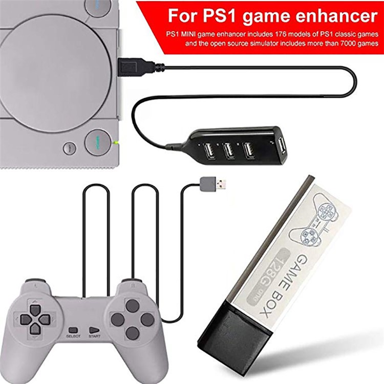 Game Enhancer Plug Games Crackhead Pack for Playstation Built-in 7000 Games for True Blue Mini PS1-3