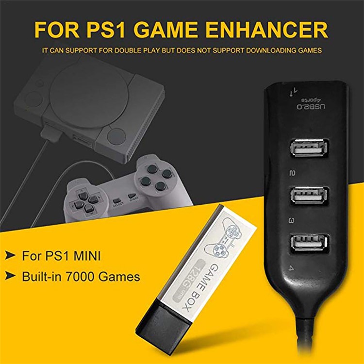 Game Enhancer Plug Games Crackhead Pack for Playstation Built-in 7000 Games for True Blue Mini PS1-4