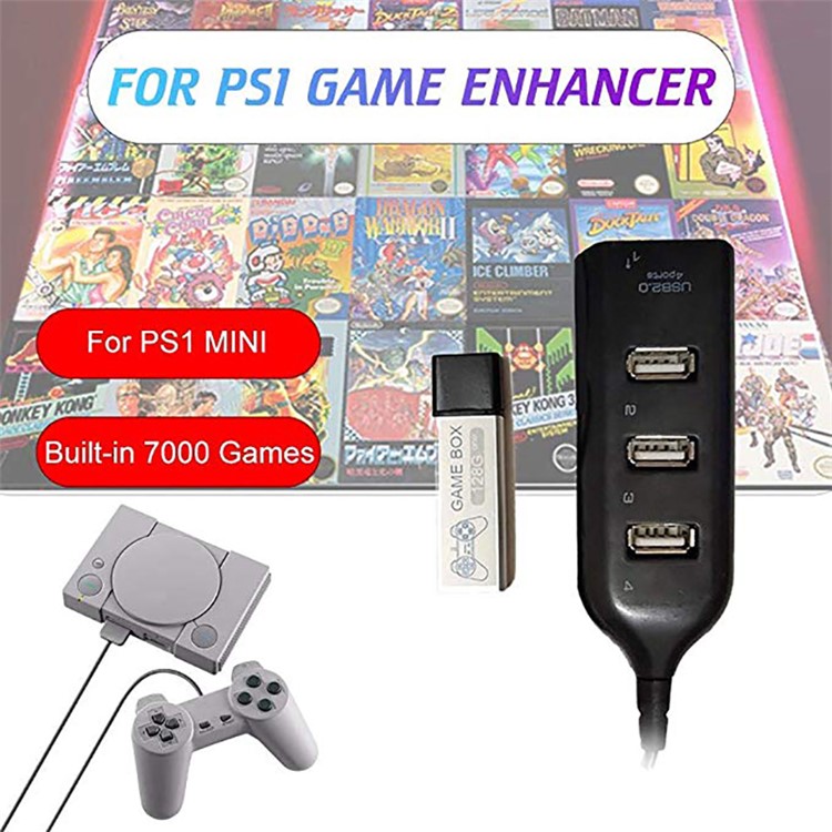 Game Enhancer Plug Games Crackhead Pack for Playstation Built-in 7000 Games for True Blue Mini PS1-5