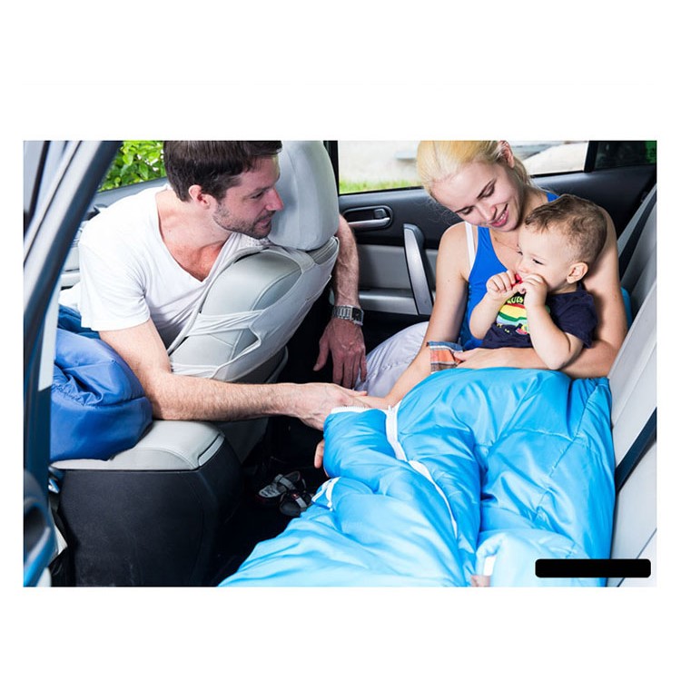 Portable Ultra-lightweight Warm Cotton Sleeping Bag with Armholes for Travelling Camping Hiking - Baby Blue-10