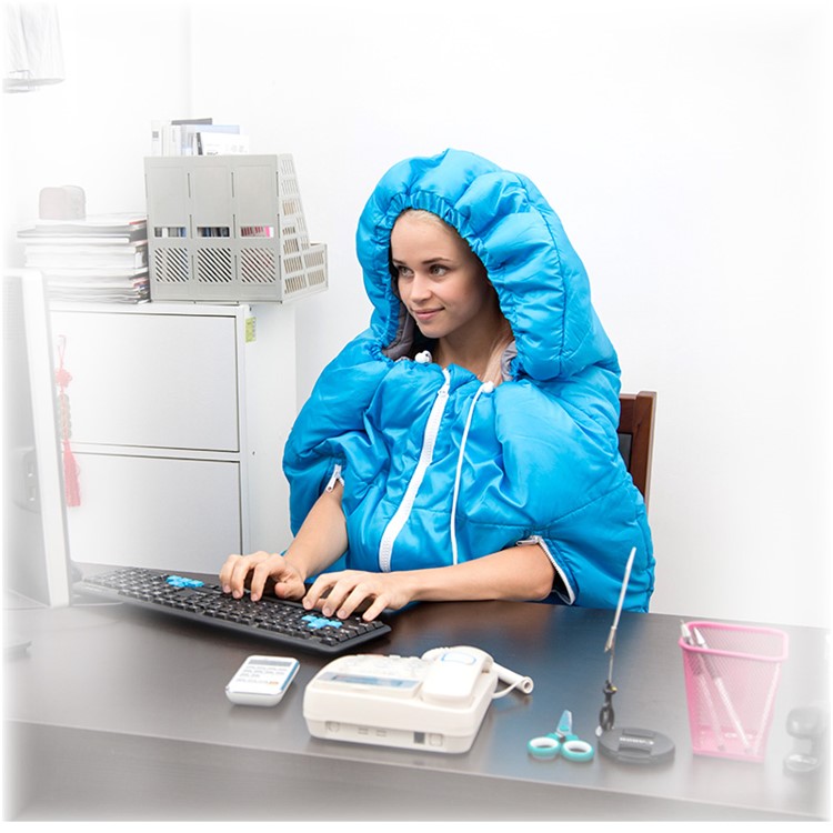 Portable Ultra-lightweight Warm Cotton Sleeping Bag with Armholes for Travelling Camping Hiking - Baby Blue-4