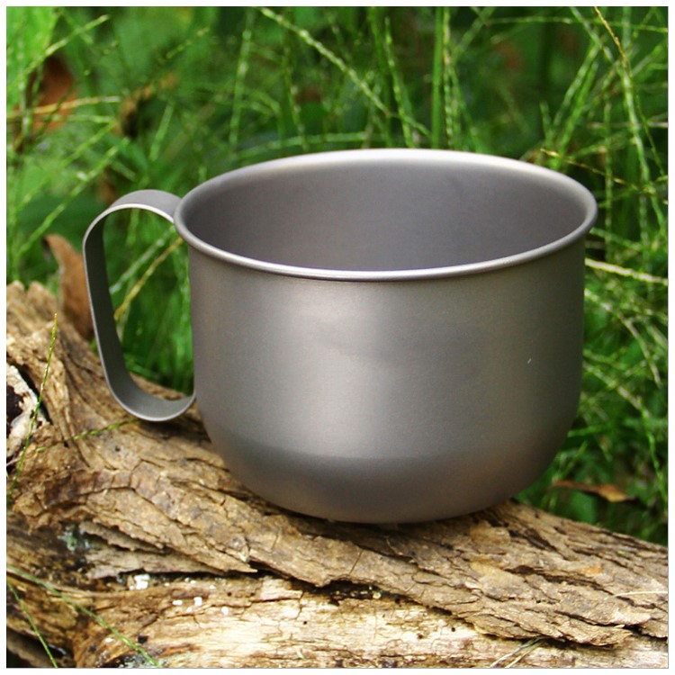 550ml Titanium Outdoor Camping Coffe Cup Picnic Water Mug with Handle-1