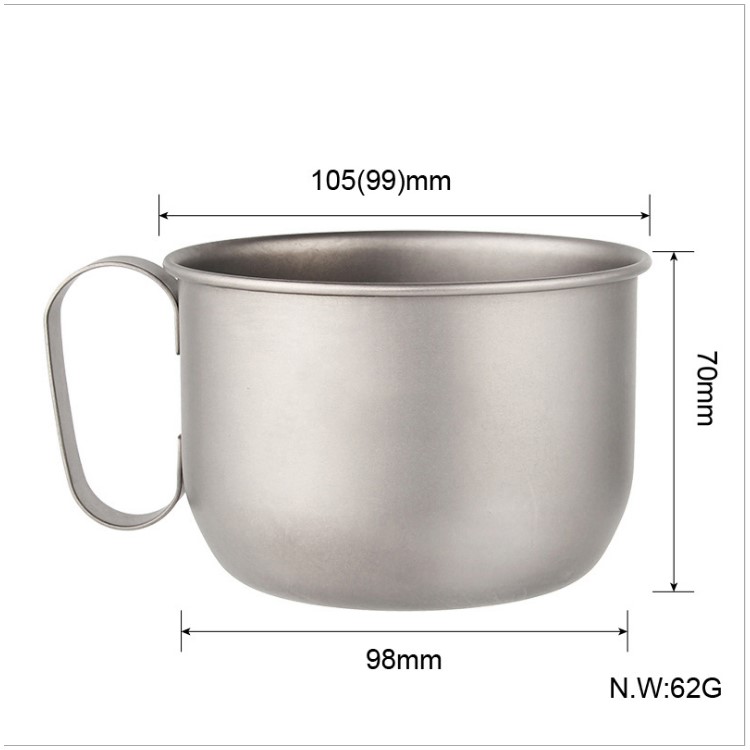 550ml Titanium Outdoor Camping Coffe Cup Picnic Water Mug with Handle-4