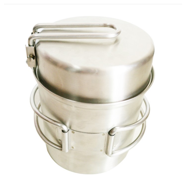 Portable Wood Burning Stove Stainless Steel Pots Set for Camping-6