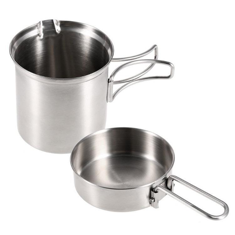 Portable Wood Burning Stove Stainless Steel Pots Set for Camping-8