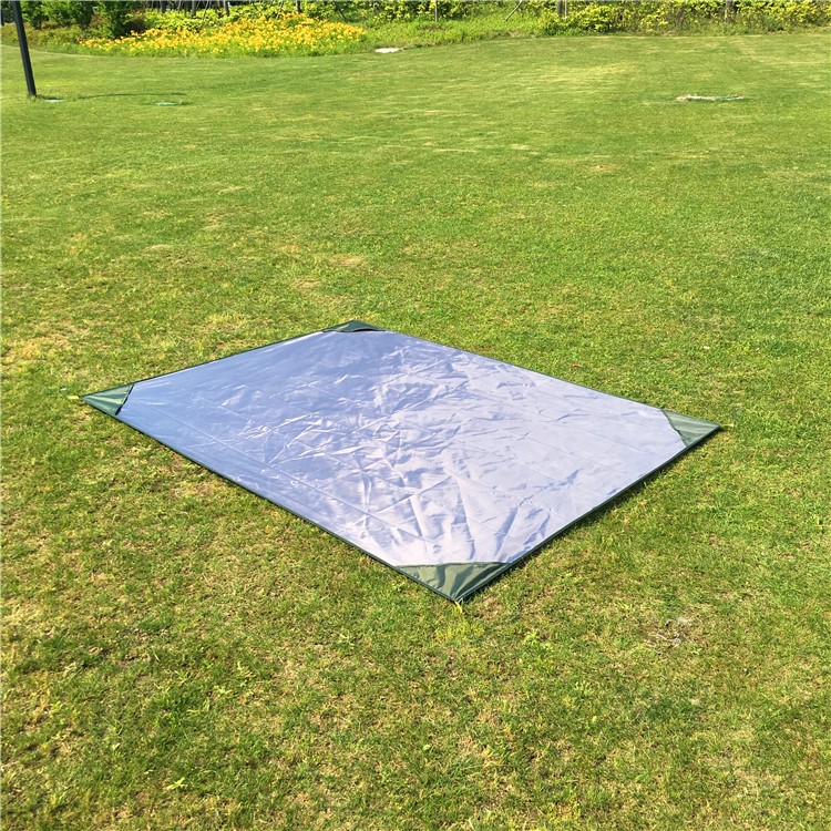 Thickened Picnic Blanket Moisture-proof Mat Pad (200 x 150cm) with Four Pegs - Blackish Green-4