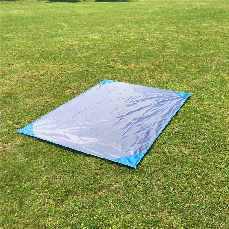 Outdoor 200 x 150cm Waterproof Anti-damp Picnic Mat with Four Pegs - Blue-5