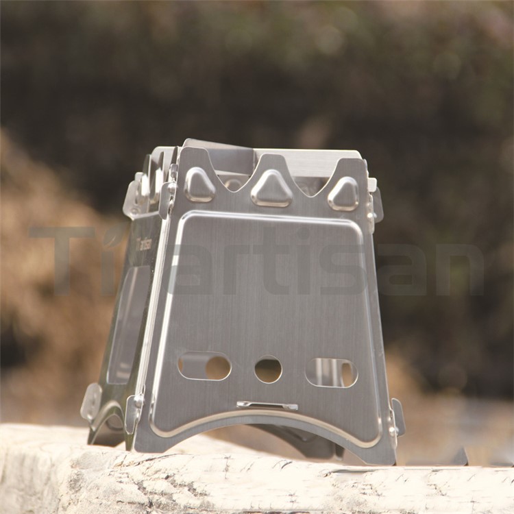 WS009M Portable Camping Wood Stove Detachable Outdoor 304 Stainless Steel Stove - Size: M-3