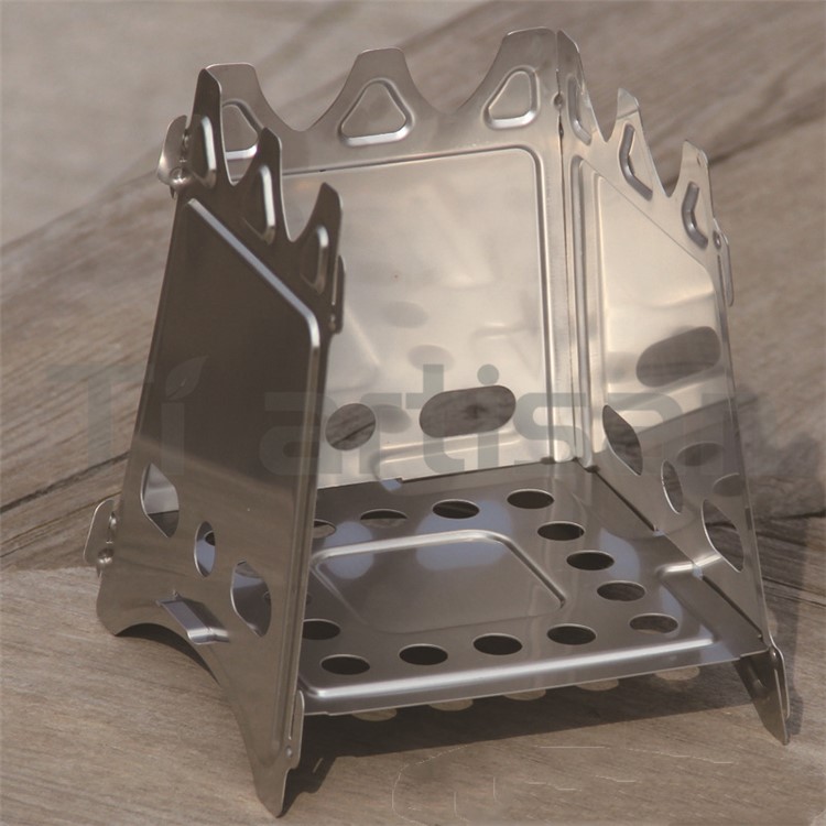 WS009M Portable Camping Wood Stove Detachable Outdoor 304 Stainless Steel Stove - Size: M-5