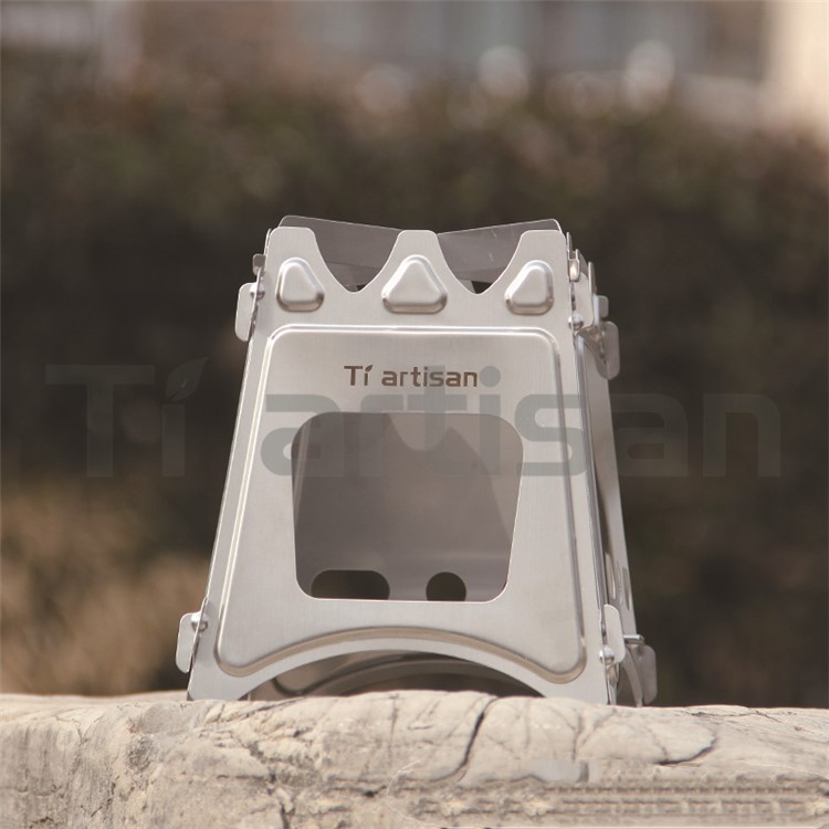 WS009M Portable Camping Wood Stove Detachable Outdoor 304 Stainless Steel Stove - Size: M-6