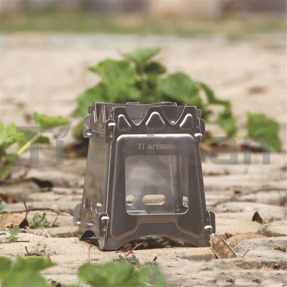 WS009M Portable Wood Cooking Stove Detachable Outdoor 304 Stainless Steel Stove - Size: S-3