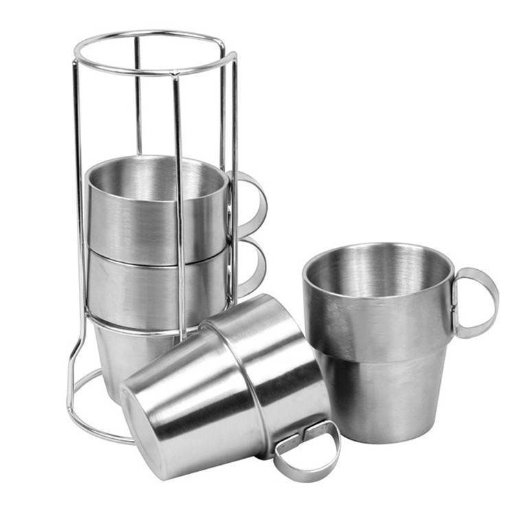 4Pcs/Set Double Wall Vacuum Stainless Steel Insulated Picnic Cup-1
