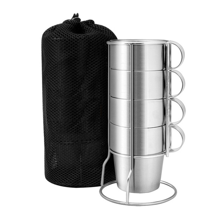 4Pcs/Set Double Wall Vacuum Stainless Steel Insulated Picnic Cup-2