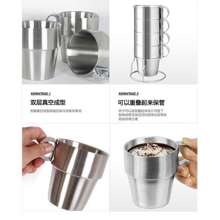 4Pcs/Set Double Wall Vacuum Stainless Steel Insulated Picnic Cup-6