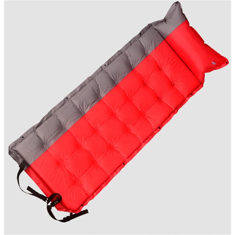 Outdoor Automatic Inflatable Cushion Travel Camping Moisture-proof Sleeping Pad - Red/Grey-1
