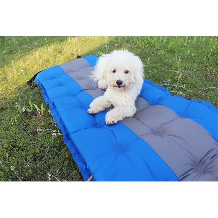 Outdoor Automatic Inflatable Cushion Travel Camping Moisture-proof Sleeping Pad - Dark Blue/Grey-4