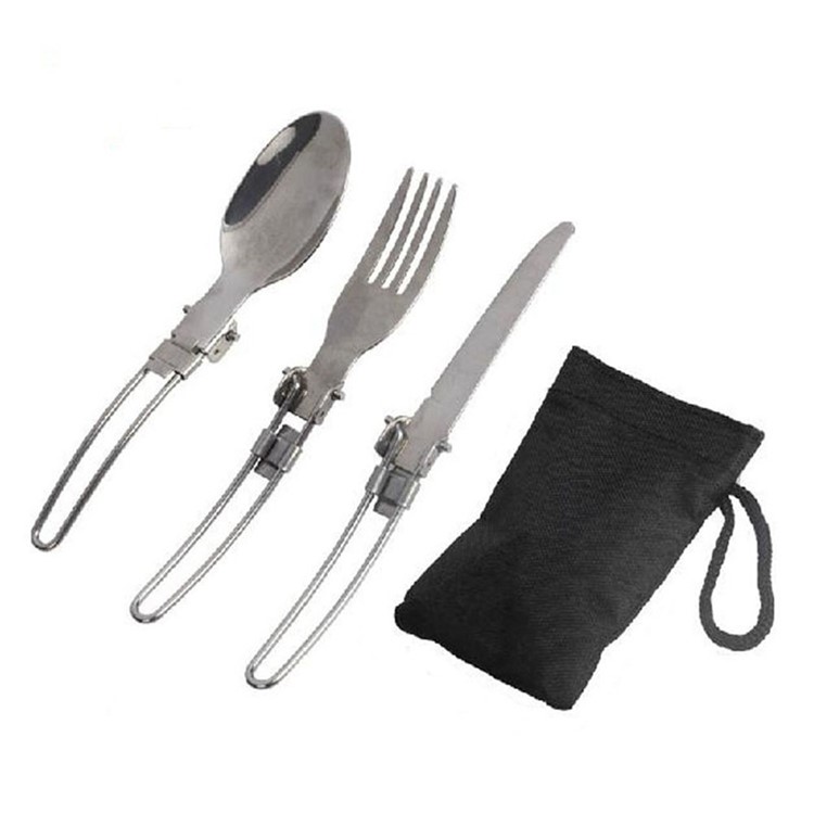 Camping Cookware Set Stainless Steel Tableware Teapot Pot Bowl for 1-2 People-8