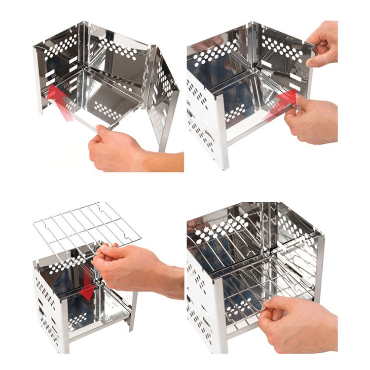 Folding Camping Stove Windshield Cookout Wind Screen Barbecue Windshield-8